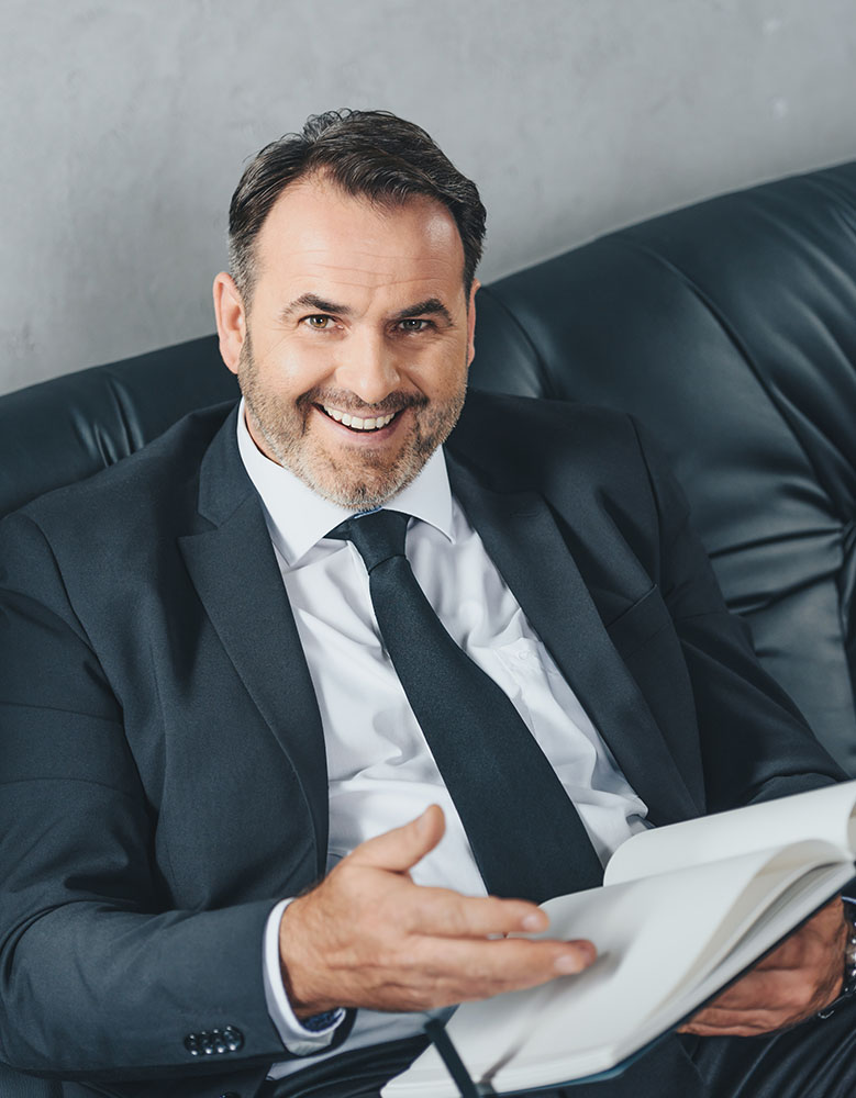 Happy mature businessman